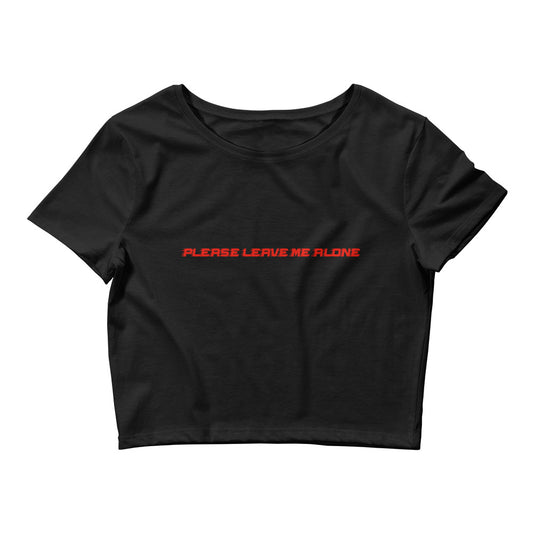 Women’s Please Leave Me Alone Happily Antisocial Crop Tee